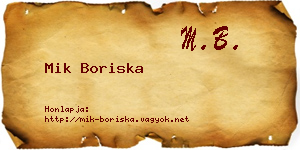 Mik Boriska névjegykártya